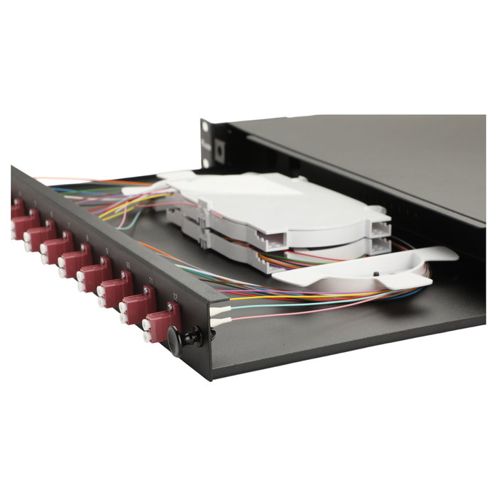 EQUIP Distribuidor de fibra óptica 12 puertos LC-Duplex OM4 1U Negro