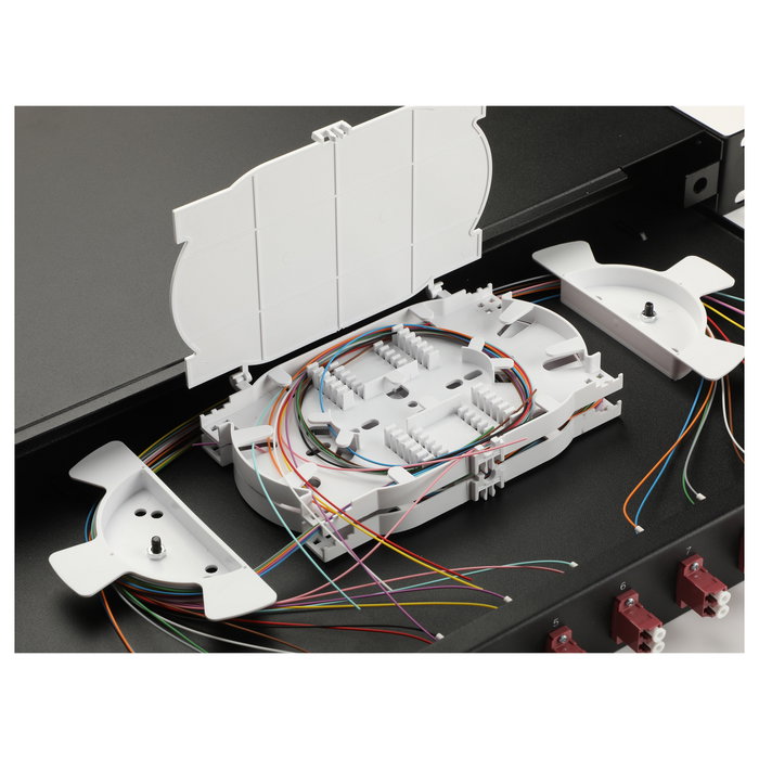 EQUIP Distribuidor de fibra óptica 12 puertos LC-Duplex OM4 1U Negro