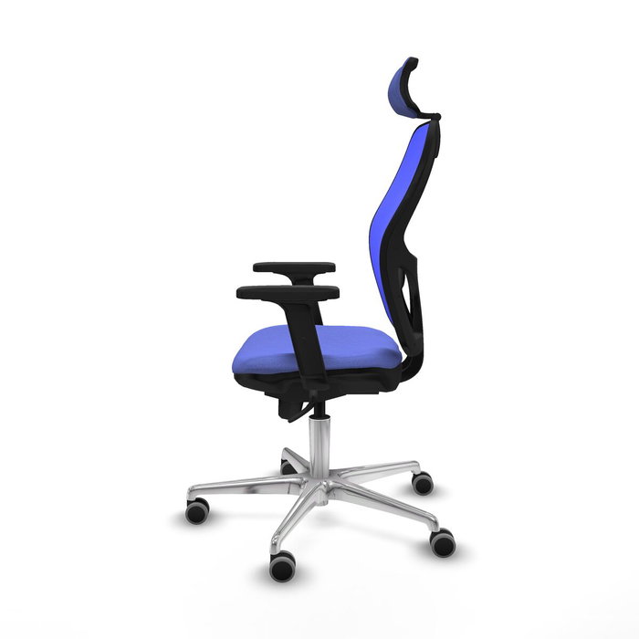 PIQUERAS Y CRESPO Silla de oficina Jorquera con mecanismo Sincro, Tela Azul claro y Malla Azul