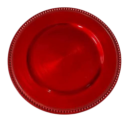 DKD Home Decor Bajoplato PP 33x33x1,5 Rojo, Pack de 12 unidades