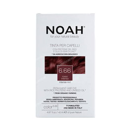 NOAH Tinte Capilar Castaño Rojo Intenso 6.6 140Ml Sin Amoniaco Con Proteínas de Arroz y Aceite de Linaza