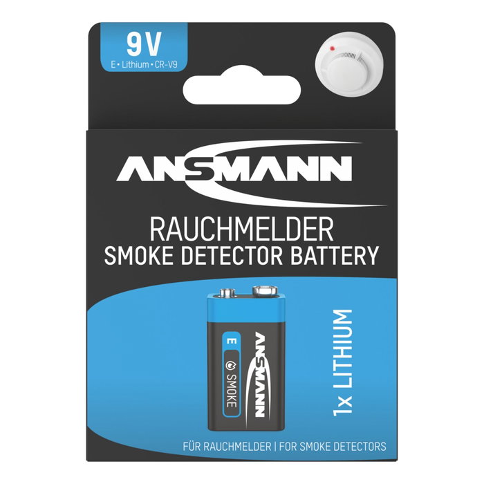 Ansmann Batería de Litio 9V-Block para Detector de Humo Ansmann Batería de Litio 9V-Block para Detector de Humo