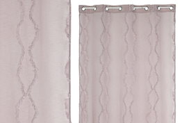 DKD Home Decor Cortina de Poliéster 140x260 con 8 Anillas, Rosa Palo