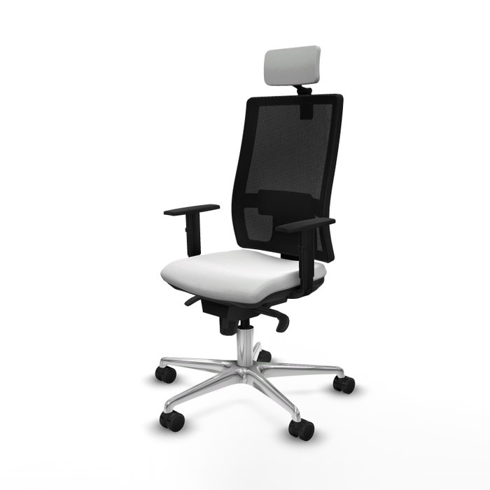 PIQUERAS Y CRESPO Silla de oficina Horna con mecanismo Sincro, Blanco y Negro PIQUERAS Y CRESPO Silla de oficina Horna con mecanismo Sincro, Blanco y Negro