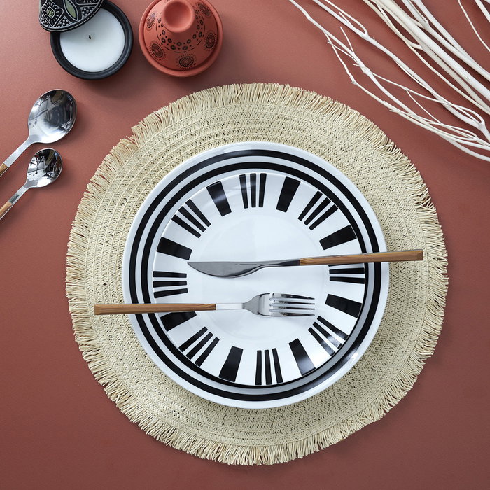 Home Deco Factory Individual Natural Beige Trenzado con Flequillo Diámetro 38 cm Home Deco Factory Individual Natural Beige Trenzado con Flequillo Diámetro 38 cm