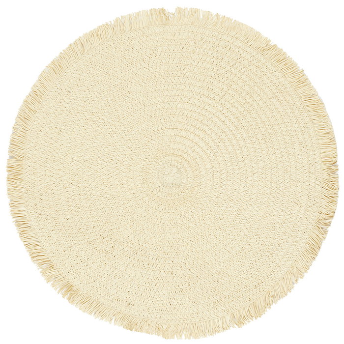 Home Deco Factory Individual Natural Beige Trenzado con Flequillo Diámetro 38 cm Home Deco Factory Individual Natural Beige Trenzado con Flequillo Diámetro 38 cm