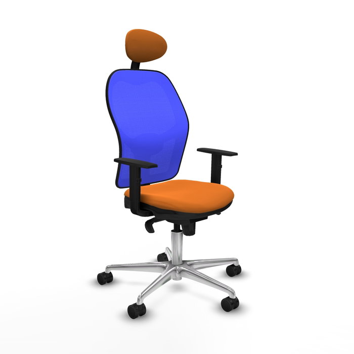 PIQUERAS Y CRESPO Silla de oficina Jorquera con mecanismo Sincro, Naranja y Azul PIQUERAS Y CRESPO Silla de oficina Jorquera con mecanismo Sincro, Naranja y Azul