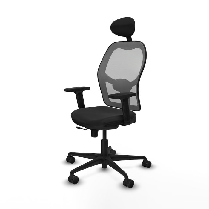 PIQUERAS Y CRESPO Silla de oficina Jorquera con mecanismo Sincro/Traslack, Similpiel Negro y Malla Gris PIQUERAS Y CRESPO Silla de oficina Jorquera con mecanismo Sincro/Traslack, Similpiel Negro y Malla Gris