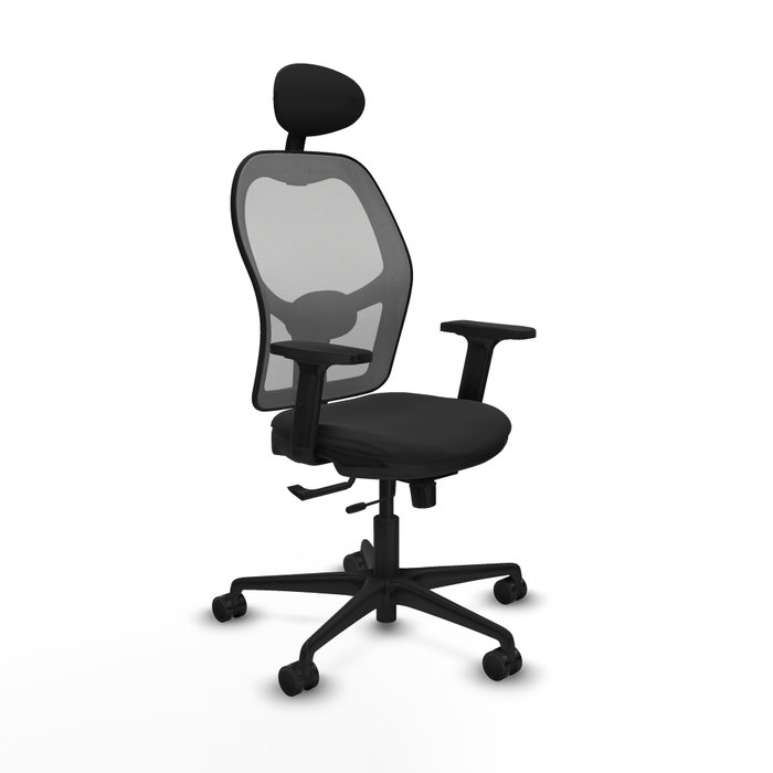 PIQUERAS Y CRESPO Silla de oficina Jorquera con mecanismo Sincro/Traslack, Similpiel Negro y Malla Gris PIQUERAS Y CRESPO Silla de oficina Jorquera con mecanismo Sincro/Traslack, Similpiel Negro y Malla Gris