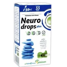 PINISAN Neurodrops Plus 50Ml - Complemento Alimenticio para el Sistema Nervioso y el Sueño, con Valeriana, Pasiflora y Vitamina B6, Vegano