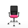 PIQUERAS Y CRESPO Silla de oficina Zulema Rosa y Negro con mecanismo Sincro