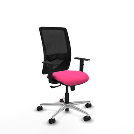PIQUERAS Y CRESPO Silla de oficina Zulema Rosa y Negro con mecanismo Sincro
