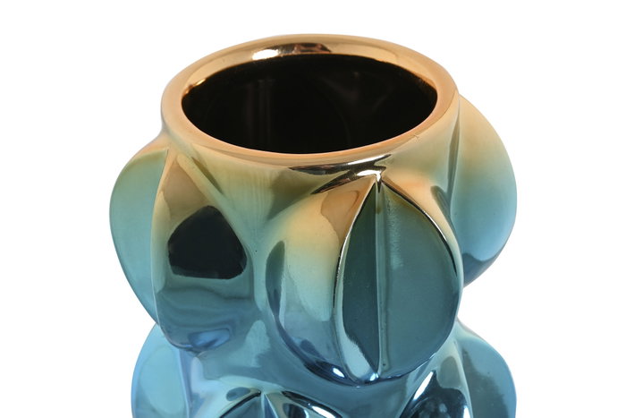 DKD Home Decor Jarrón de Gres Iridiscente Multicolor Fluorito