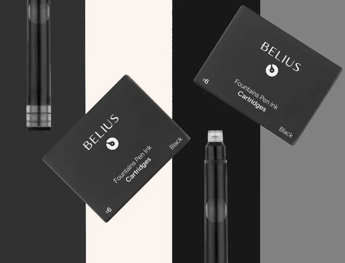 Belius Caja 6 Cartuchos Tinta Estilografica Negro Universal Estándar