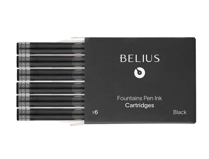 Belius Caja 6 Cartuchos Tinta Estilografica Negro Universal Estándar