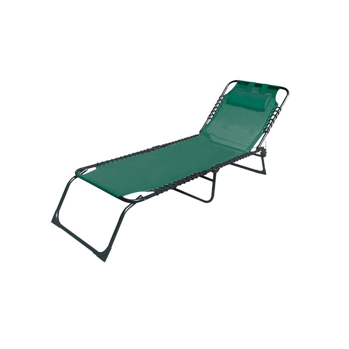 Marbueno Tumbona Plegable de Acero con Cojín en Verde Marbueno Tumbona Plegable de Acero con Cojín en Verde