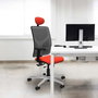 PIQUERAS Y CRESPO Silla de oficina Motilla con mecanismo Sincro/Traslack, Blanco y Gris