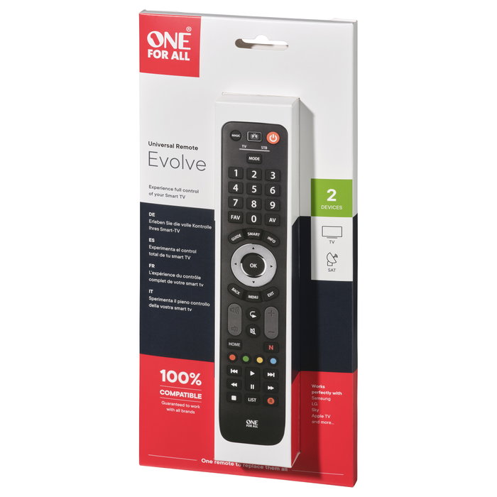 One For All Advanced Evolve 2 Mando a Distancia Universal Negro One For All Advanced Evolve 2 Mando a Distancia Universal Negro