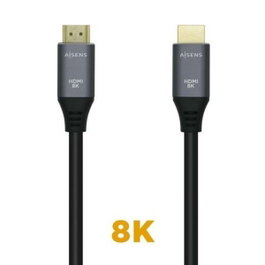 Aisens Cable HDMI V2.1 Ultra Alta Velocidad 8K 1,5m Gris/Negro