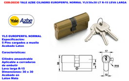 Yale Cilindro Europerfil Normal YL5/30x30 LT R15