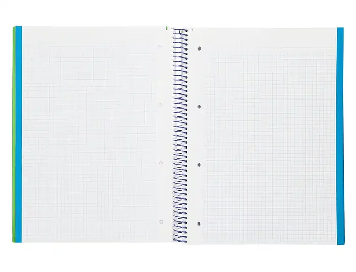 Liderpapel Cuaderno Espiral A4 Micro Wonder Tapa Plástico 120 Hojas 90gr Cuadro 5mm 5 Bandas 4 Taladros Color Verde Oscuro