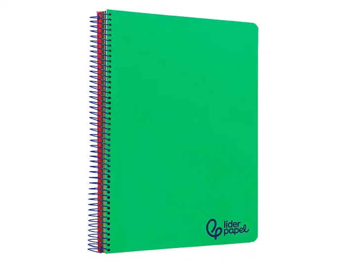 Liderpapel Cuaderno Espiral A4 Micro Wonder Tapa Plástico 120 Hojas 90gr Cuadro 5mm 5 Bandas 4 Taladros Color Verde Oscuro