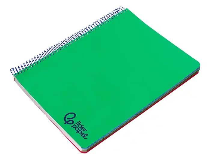Liderpapel Cuaderno Espiral A4 Micro Wonder Tapa Plástico 120 Hojas 90gr Cuadro 5mm 5 Bandas 4 Taladros Color Verde Oscuro