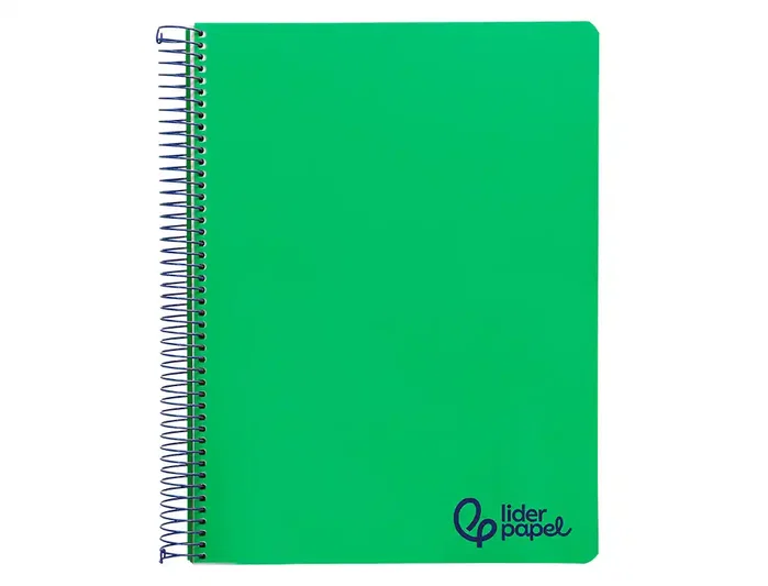 Liderpapel Cuaderno Espiral A4 Micro Wonder Tapa Plástico 120 Hojas 90gr Cuadro 5mm 5 Bandas 4 Taladros Color Verde Oscuro