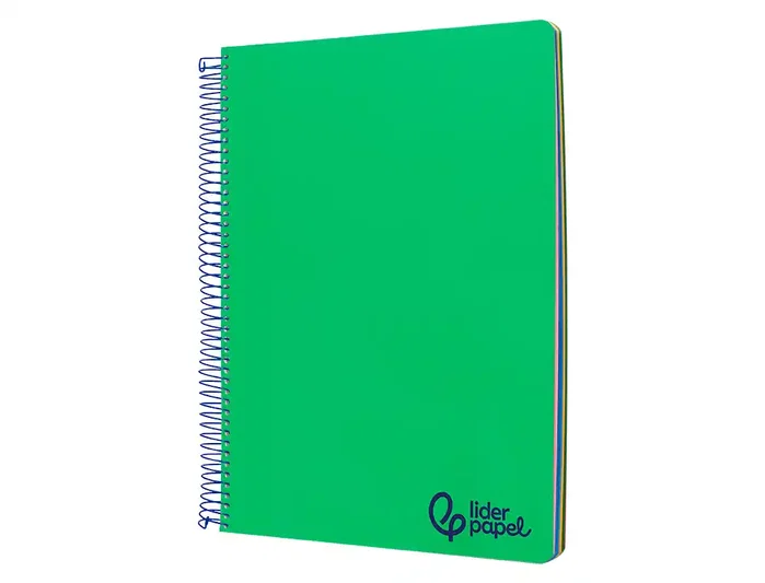 Liderpapel Cuaderno Espiral A4 Micro Wonder Tapa Plástico 120 Hojas 90gr Cuadro 5mm 5 Bandas 4 Taladros Color Verde Oscuro