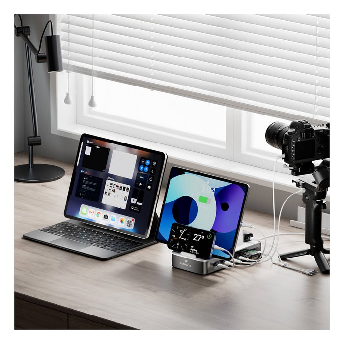 4smarts Estación de Carga Team 100W 5 Puertos USB-C 1 Puerto USB-A Gris Espacial 541277