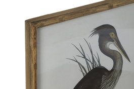 DKD Home Decor Cuadro Oriental Multicolor Cristal y Bambú con Diseño de Ave 3 x 60 x 45 cm (4 Unidades)