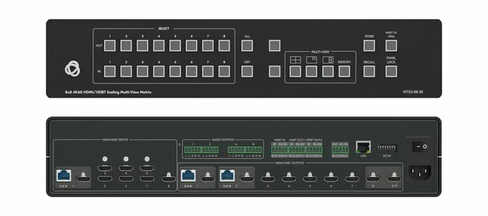 Kramer MTX3-88-SE Matriz de Conmutación AV 4K HDMI 8x9, 18Gbps, HDCP 2.3, 120W, con Aluminio y Control RS-232/USB/IR
