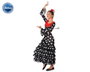 Paises del Mundo Disfraz Flamenca Sevillana Niña Infantil Negro Lunares Rojos 10-12 Años