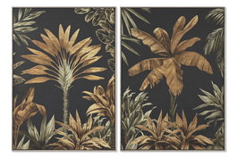 DKD Home Decor Cuadro Lienzo Palmera Surtido de 2 Piezas (103x143 cm)