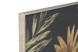 DKD Home Decor Cuadro Tropical Dorado Negro Lienzo PS Palmera 103 x 4.5 x 143 cm (2 Unidades)
