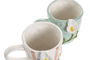 DKD Home Decor Mug Shabby Blanco Azul Celeste Dolomita 4 Unidades 400ml Apto Microondas Lavavajillas 11.5 x 12.3 x 15.5 cm
