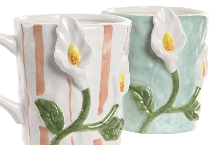 DKD Home Decor Mug Shabby Blanco Azul Celeste Dolomita 4 Unidades 400ml Apto Microondas Lavavajillas 11.5 x 12.3 x 15.5 cm DKD Home Decor Mug Shabby Blanco Azul Celeste Dolomita 4 Unidades 400ml Apto Microondas Lavavajillas 11.5 x 12.3 x 15.5 cm