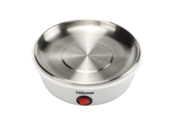 Tristar EK-3074 Cocedor de Huevos Automático, 7 Huevos, 350 W, con Vaso Medidor y Perforador, Blanco y Transparente