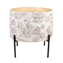 DKD Home Decor Mesita Auxiliar MDF y Metal Blanco