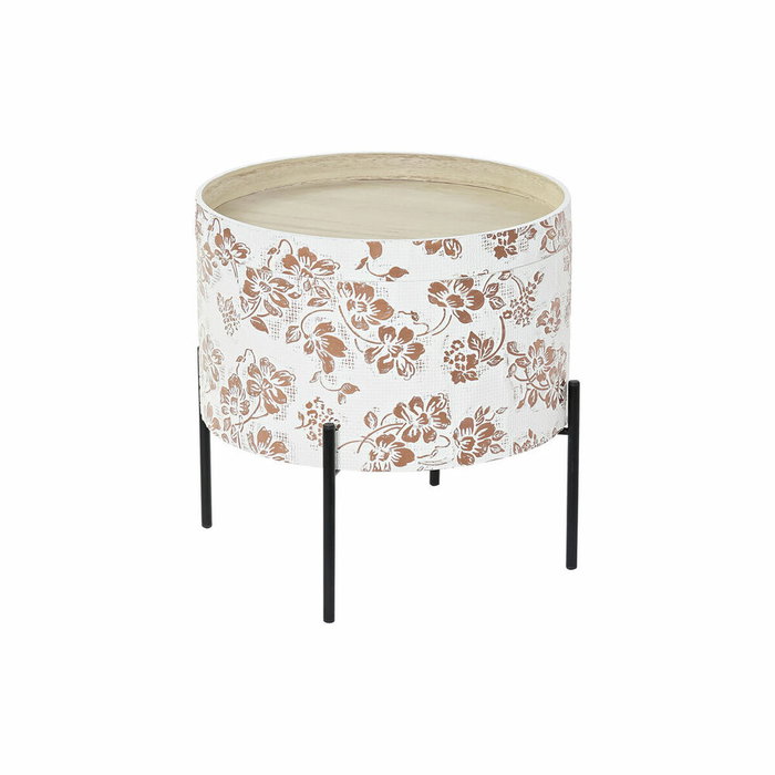 DKD Home Decor Mesita Auxiliar MDF y Metal Blanco DKD Home Decor Mesita Auxiliar MDF y Metal Blanco