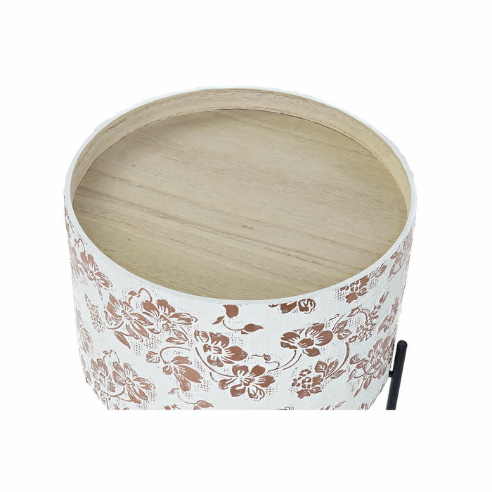 DKD Home Decor Mesita Auxiliar MDF y Metal Blanco DKD Home Decor Mesita Auxiliar MDF y Metal Blanco