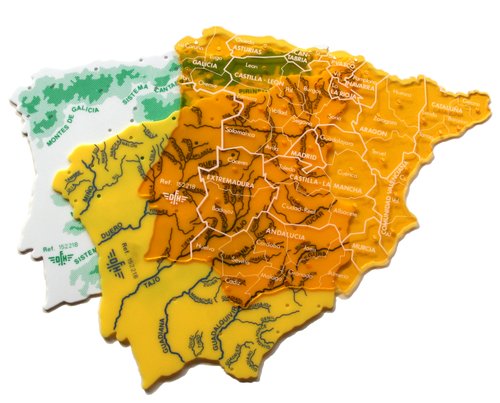 Liderpapel Plantilla Mapa España de Plástico 22x18 cm (3 unidades)