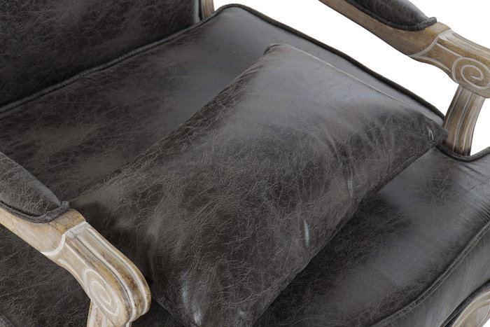 DKD Home Decor Sillón Loft Marrón Natural 70 x 66 x 94 cm PU y Rubberwood DKD Home Decor Sillón Loft Marrón Natural 70 x 66 x 94 cm PU y Rubberwood
