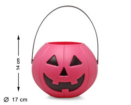 Atosa Cubo de Halloween Rosa con Cara Animada