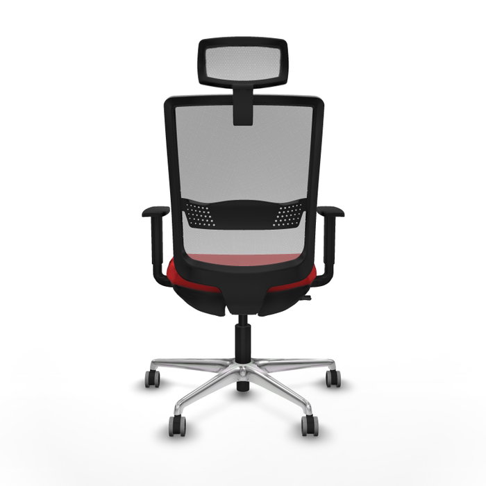 PIQUERAS Y CRESPO Silla de oficina Haches con mecanismo Sincro/Traslack, Rojo y Gris
