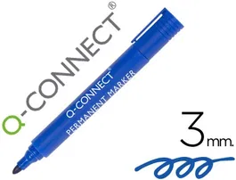Q-connect Rotulador Permanente Azul Punta Redonda Trazo 3 mm