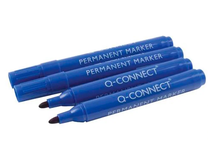 Q-connect Rotulador Permanente Azul Punta Redonda Trazo 3 mm