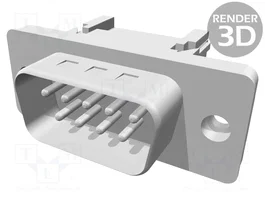 HARTING Conector D-Sub 9 pines macho IDC recto con rosca 4-40