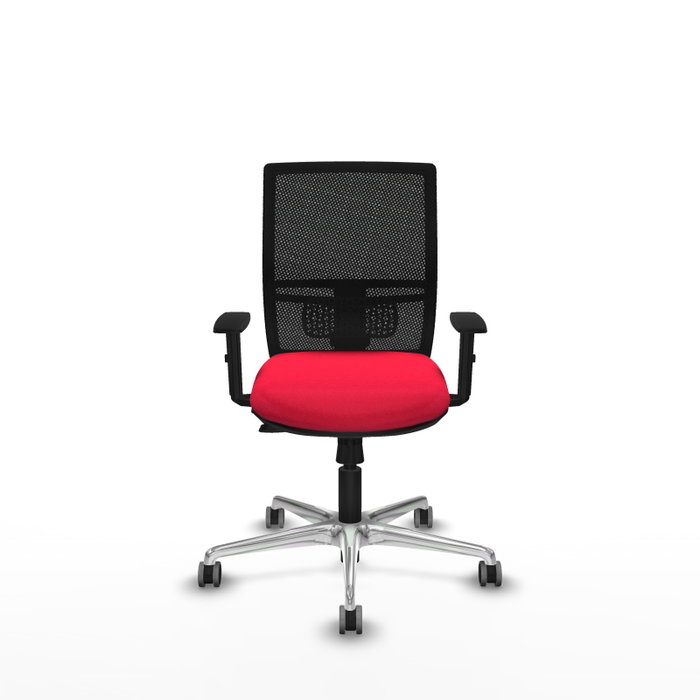 PIQUERAS Y CRESPO Silla de oficina Yunquera con mecanismo Sincro/Traslack, Rojo y Negro