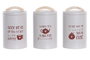 DKD Home Decor Surtido de 3 Botes para Galletas de Metal y Bambú